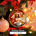 Custom Photo Crystal Christmas Ornaments for Families