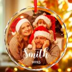 Custom Photo Crystal Christmas Ornaments for Families