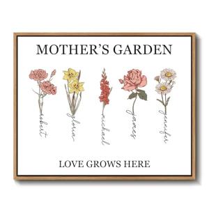 Personalized Birth Month Flower Canvas for Mom