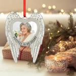 Personalized Metal Angel Wings Memorial Photo Ornament