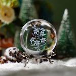3D Laser Engraved Crystal Lilies Paperweight Gift