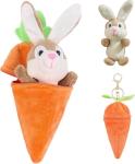Bunny Plush in Carrot Pouch Keychain Gift