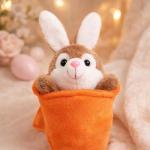 Bunny Plush in Carrot Pouch Keychain Gift
