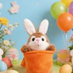 Bunny Plush in Carrot Pouch Keychain Gift
