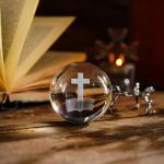 3D Laser Engraved Bible Crystal Ball Decoration