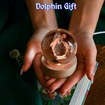 Engraved Dolphin Crystal Ball Home Decor Gift