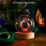 Engraved Dolphin Crystal Ball Home Decor Gift