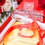 25th Anniversary Glass Cross Gift for Couples