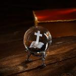 3D Laser Engraved Bible Crystal Ball Decoration