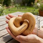 Personalized Wooden Heart Sculpture for Couples