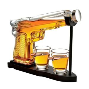 Whiskey Decanter Set with Bullet Glasses