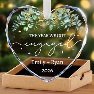Personalized Engagement Ornament for Couples 2026