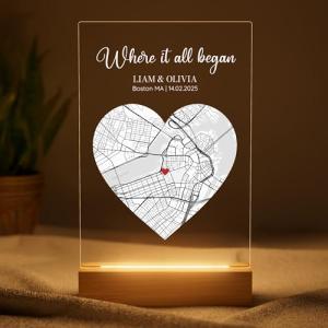 Personalized Where We Met Map Gift for Couples