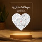 Personalized Where We Met Map Gift for Couples