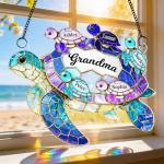 Personalized Turtle Hologram Ornament for Grandma