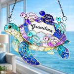 Personalized Turtle Hologram Ornament for Grandma