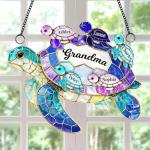Personalized Turtle Hologram Ornament for Grandma
