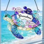 Personalized Turtle Hologram Ornament for Grandma