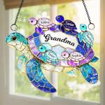 Personalized Turtle Hologram Ornament for Grandma