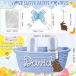 Personalized Easter Bunny Basket with Name Ribbons