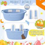 Personalized Easter Bunny Basket with Name Ribbons