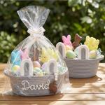 Personalized Easter Bunny Gift Basket with Name