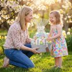Personalized Easter Bunny Gift Basket with Name