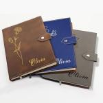 Personalized Leather Journal with Birth Month Flower