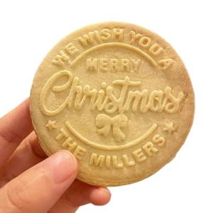 2025 Personalized Christmas Cookie Stamp Custom Merry Christmas Cookies with Your Family's Last Name Great for Baking and Holiday Decorating Ideal Gift for Bakers - Merry Christmas Cookie Stamp