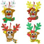4E's Novelty Reindeer Christmas Ornament Craft for Kids (12 Pack) Updated Edition - Foam Bulk Arts and Crafts Kit for Kids Toddlers 4-8 DIY Craft Party Favor Activity Project