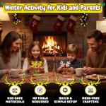 4E's Novelty Reindeer Christmas Ornament Craft for Kids (12 Pack) Updated Edition - Foam Bulk Arts and Crafts Kit for Kids Toddlers 4-8 DIY Craft Party Favor Activity Project