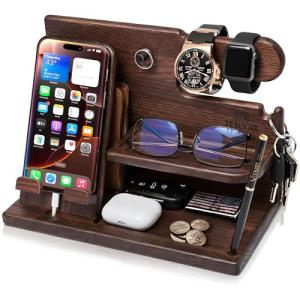 Wood Phone Docking Station - Perfect Gift for Men