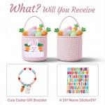 Personalized Pink Bunny Easter Basket for Kids