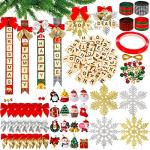 MGparty 312 Pieces Christmas Ornaments DIY Christmas Tree Ornaments Xmas Arts and Crafts Decorations Supplies for Kids Adults