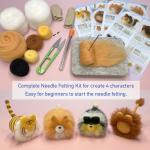 Truslin Needle Felting Kit, DIY Crafts for Adults Women, Hobby Kit with Felting Supplies,Felting Needles, Felting Wool and Tools for Beginners, Adult Craft Kits, Faceless Animals 4pcs