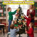 4E's Novelty Reindeer Christmas Ornament Craft for Kids (12 Pack) Updated Edition - Foam Bulk Arts and Crafts Kit for Kids Toddlers 4-8 DIY Craft Party Favor Activity Project