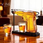 Whiskey Decanter Set with Bullet Glasses
