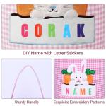 Personalized Pink Bunny Easter Basket for Kids