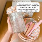 10 Piece Sourdough Kit | Vintage Jar | Bannetons Proofing | Custom Cute Jar and Cover | Dough Whisk | Pink Dough Scraper Cutter | Bread Lame | Silicone Spatula