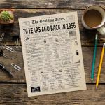 Happy 70th Birthday Card Gifts Decorations for Women Men Her Him Anyone | Funny Happy Unique 70 Year Old Gifts Ideas | Back In 1956