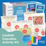 BāKIT Box Confetti Cupcakes Birthday Kit for Kids – Global Celebration Baking Kit – Cupcake Liners & Candles Included – STEM Birthday Activities – Ages 5–13
