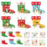 COCHIE 48Pcs DIY Christmas Craft Kits for Kids, Christmas Tree Stockings Ornaments Kit, Make Your Own Christmas Stockings Craft Xmas Party Decor DIY Stockings Cutouts for Holiday Handcraft Supplies