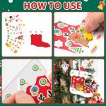 COCHIE 48Pcs DIY Christmas Craft Kits for Kids, Christmas Tree Stockings Ornaments Kit, Make Your Own Christmas Stockings Craft Xmas Party Decor DIY Stockings Cutouts for Holiday Handcraft Supplies
