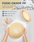 Lorzon Banneton Bread Proofing Baskets Set of 2, 10" Round & 11" Oval Sourdough Proofing Baskets with Sourdough Bread Baking Supplies, Complete Bread Making Kit (Plastic)