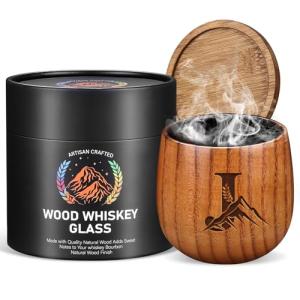 Personalized Charred Wooden Whiskey Glasses for Men