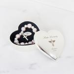 Crezusvo Personalized Baby First Birthday Gifts for Girls, Engraved Footprint with Custom Name & Date, Customized Baby's 1st Xmas Ornament for Boy Girl, Silver Toned