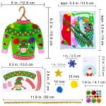 Winlyn 24 Sets Christmas Craft Kits Winter Kids Crafts DIY Ugly Sweater Ornaments Decorations Art Set Holiday Foam Stickers Arts and Crafts for Kids Home Classroom Activities Party Favors