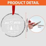 Fastpeace Personalized Mr & Mrs Glass Ornament 2026 – First Christmas Married Gift for Couple – Custom Wedding Ornament with Name & Date – Crystal Keepsake for Newlyweds