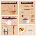 Sourdough Starter Kit, Sourdough Bread Baking Supplies, Sourdough Kit Home and Kitchen, Sourdough Bread Basket, Sourdough Starter Jar,Sour Dough Kit Tools,Bread Proofing Basket, Sourdough Jar