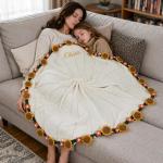 Qubist Personalized Handmade Crochet Rose Flower Blanket Bouquet – Custom Name Gift for Mother's Day, Valentine’s Day, Mom or Girlfriend（Sunflowers）